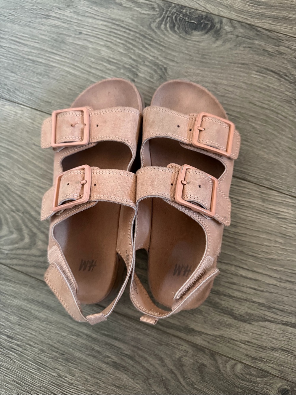 H&M Kids Tan Suede Double-Buckle Sandals